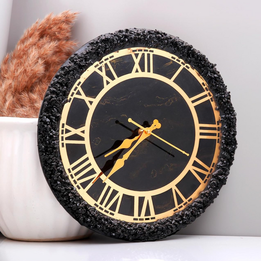 Black Stones Resin Wall Clock
