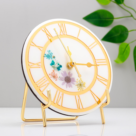 Vintage Floral Resin Roman Table Dial Clock